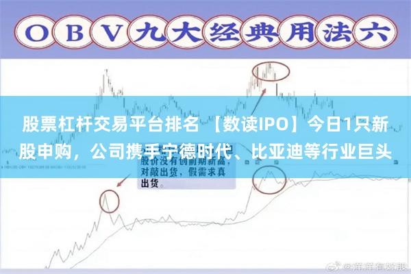 股票杠杆交易平台排名 【数读IPO】今日1只新股申购，公司携手宁德时代、比亚迪等行业巨头
