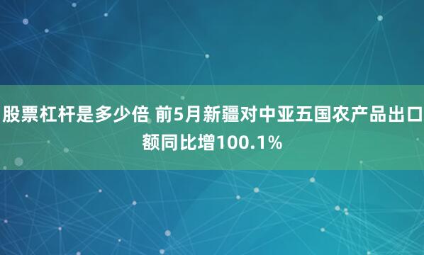 股票杠杆是多少倍 前5月新疆对中亚五国农产品出口额同比增100.1%