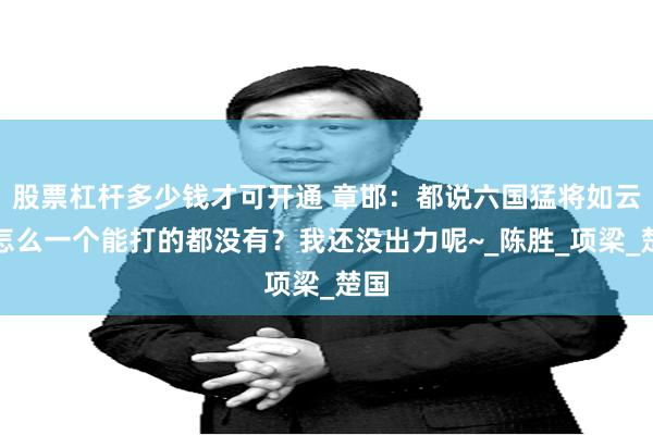 股票杠杆多少钱才可开通 章邯：都说六国猛将如云，怎么一个能打的都没有？我还没出力呢~_陈胜_项梁_楚国