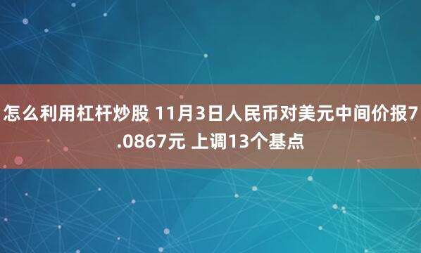 怎么利用杠杆炒股 11月3日人民币对美元中间价报7.0867元 上调13个基点