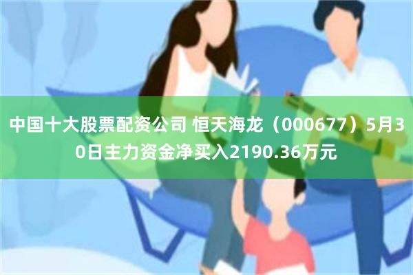中国十大股票配资公司 恒天海龙（000677）5月30日主力资金净买入2190.36万元