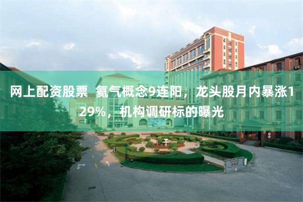 网上配资股票  氦气概念9连阳，龙头股月内暴涨129%，机构调研标的曝光