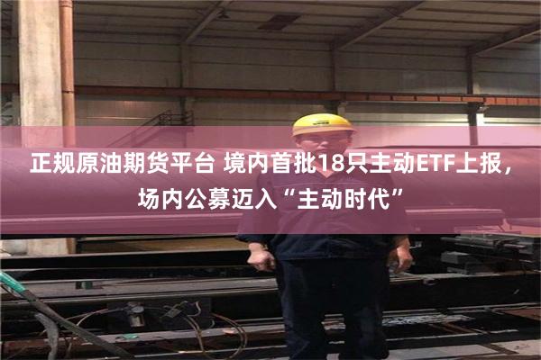 正规原油期货平台 境内首批18只主动ETF上报，场内公募迈入“主动时代”