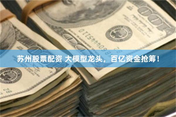 苏州股票配资 大模型龙头，百亿资金抢筹！