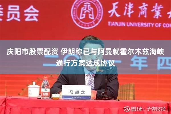庆阳市股票配资 伊朗称已与阿曼就霍尔木兹海峡通行方案达成协议