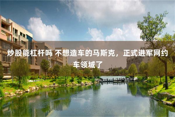 炒股能杠杆吗 不想造车的马斯克，正式进军网约车领域了