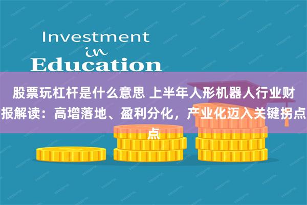 股票玩杠杆是什么意思 上半年人形机器人行业财报解读：高增落地、盈利分化，产业化迈入关键拐点